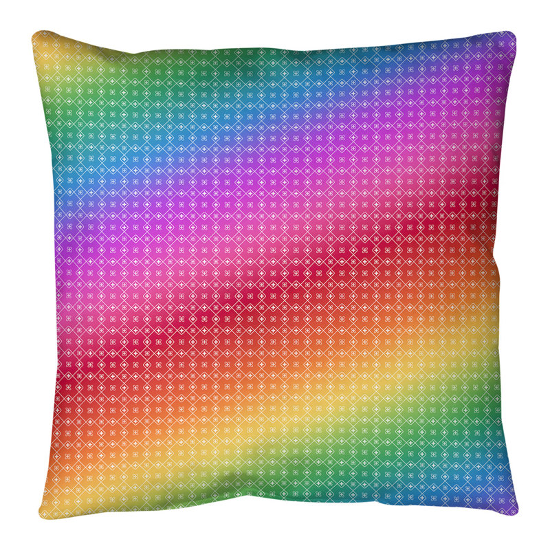 Coussin de sol Katelyn Elizabeth, 28 po x 28 po, Sarcelle / rose / rouge