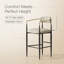 Ensemble de 2 tabourets de bar rembourrés avec pieds en fer, siège en tissu beige, tabourets d'îlot de cuisine modernes-1065609103