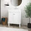 Meuble-lavabo en panneau de fibres à densité moyenne avec lavabo supérieur, armoire de rangement moderne à 2 niveaux, meuble-lavabo simple, grandes tablettes de rangement