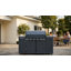 Îlot de cuisine au gaz pour barbecue à 6 brûleurs Brand-Man, convertible GPL / NG, avec brûleur latéral, table pliante et armoires de rangement, 72 000 BTU