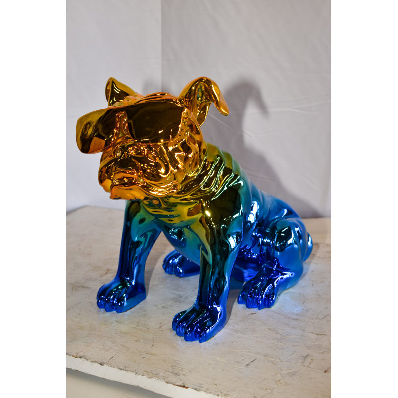 Llijan Bulldog Statue, Various Blue