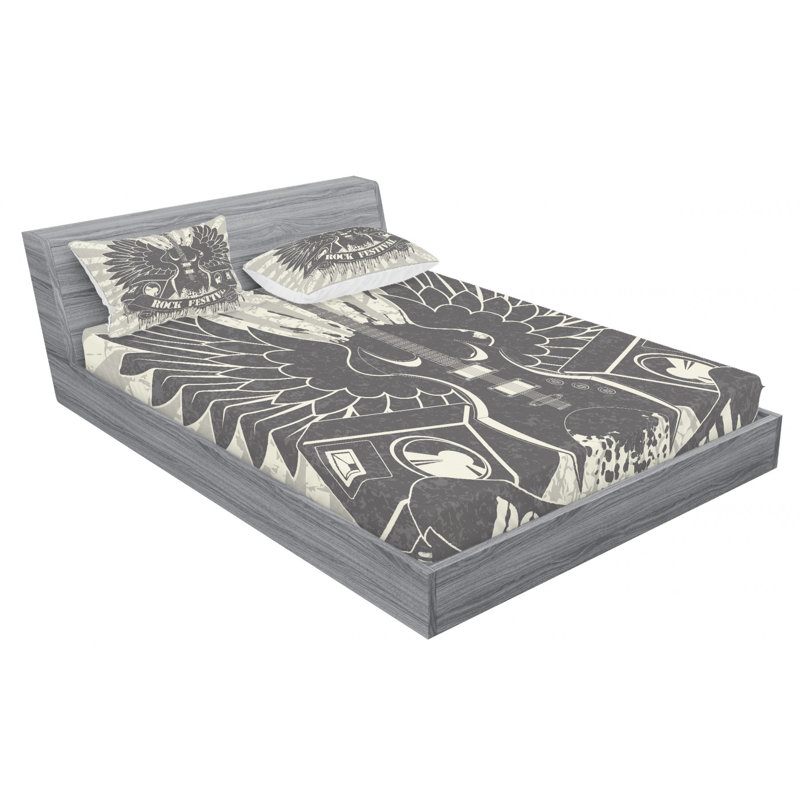 Microfiber Fitted Sheet, Queen Fitted Sheet with 2 Pillowcases