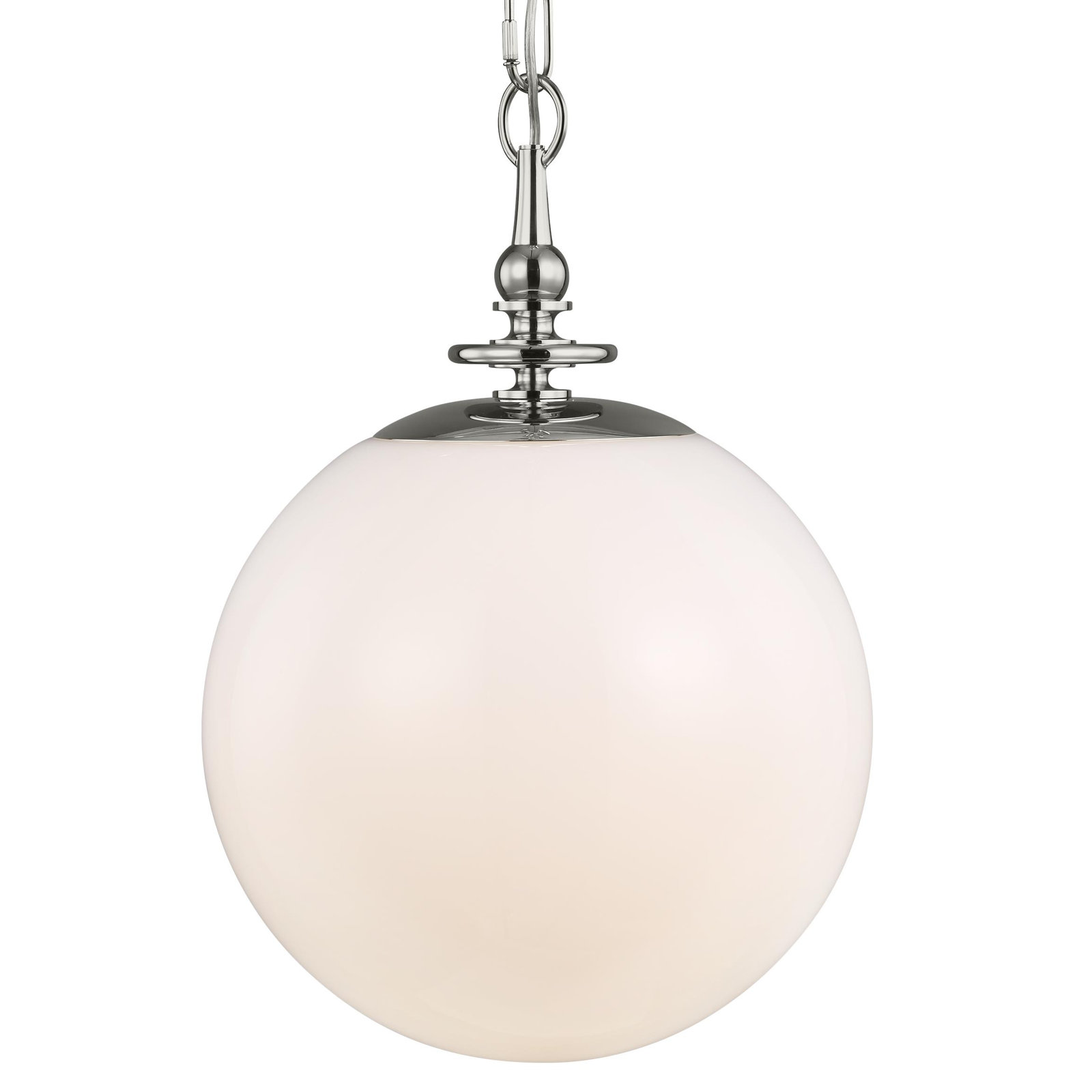 Renatet Single Globe Pendant by Thomas O'Brien, Aged Iron, 20.125" H x 13.75" W x 13.75" D