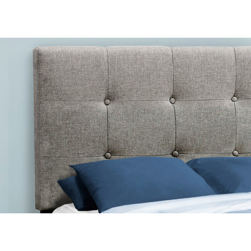 Lit plateforme simple - revêtu de lin gris pour un style élégant