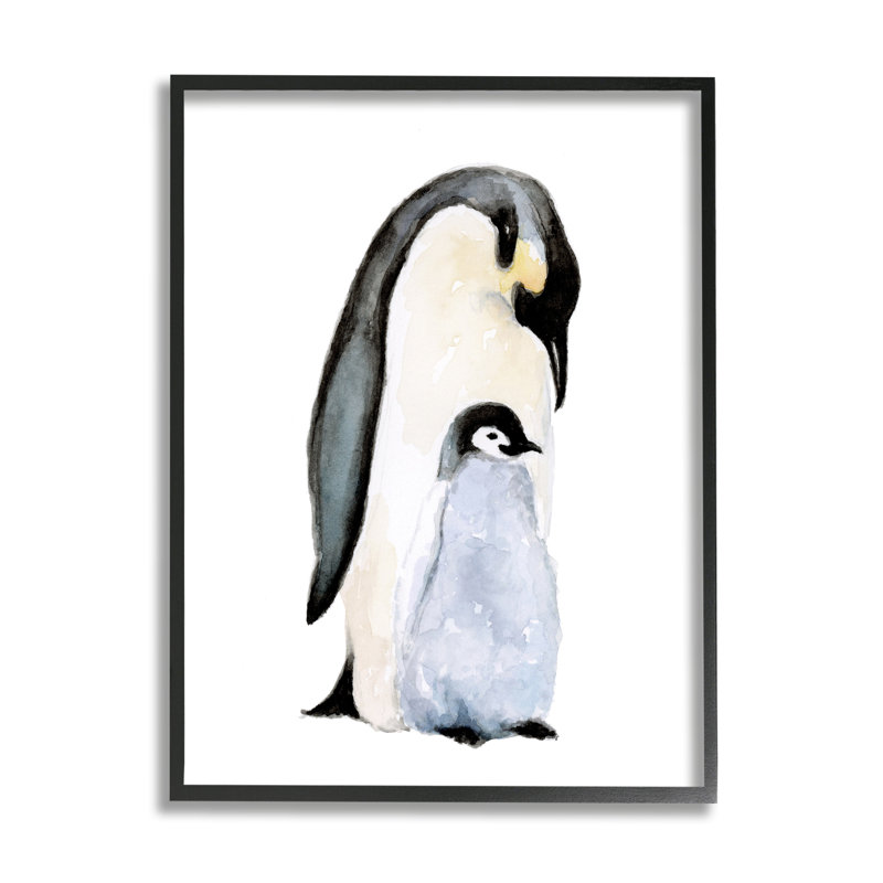 Chambre de bébé arctique pingouin et poussin par Fox Hollow Studios - Peinture, H 14 po x l 11 po x P 1,5 po