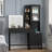 Modern Black Vanity Table with LED Mirror, Built-In Power Hub & Ample Storage