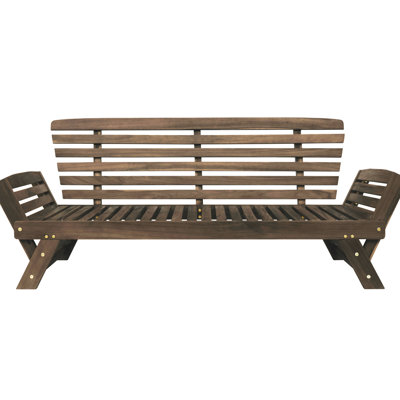 Patio Daybed With Hardwood Construction - Comfortable Cushioning, Brown + Beige Wood - Upholstery Long-Lasting, And