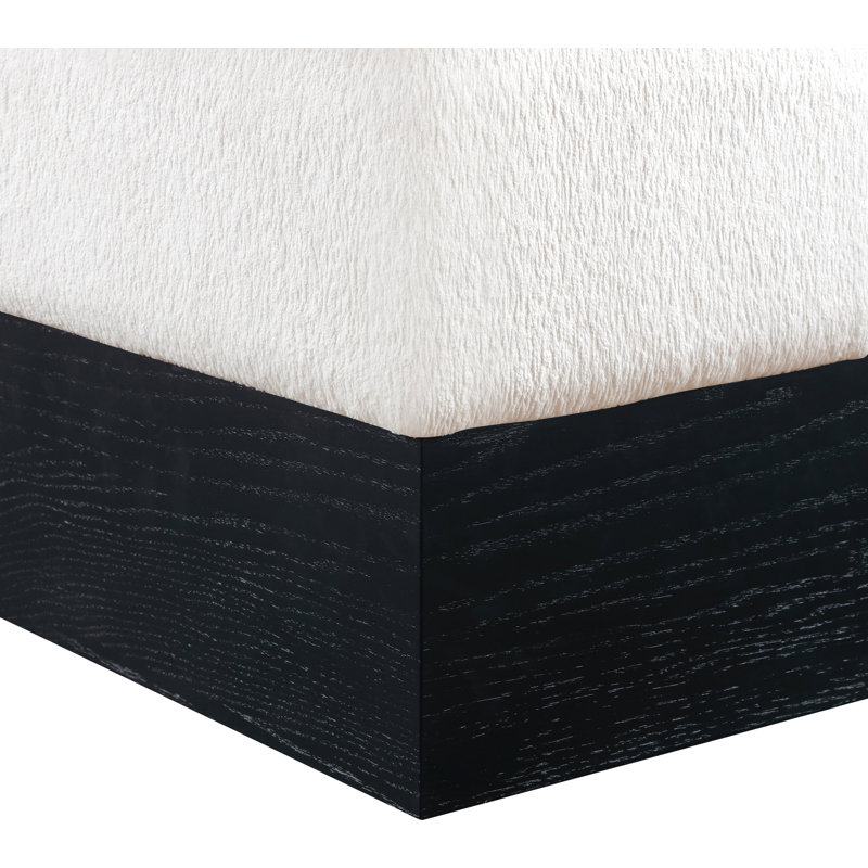 Repose-pieds / tabouret Madelen, Crème / Noir, Noir