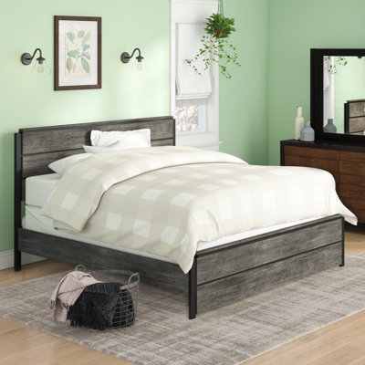 Mandy Weathered Grey Finish Panel Bed