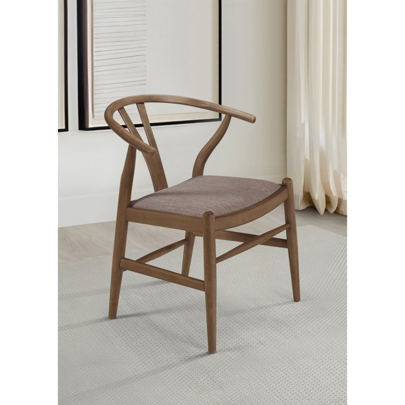 Chaise d'appoint de salle à manger en bois guinée (ensemble de 2), Brun, Noyer