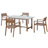 U_STYLE 5-Piece Outdoor Acacia Wood Outdoor Dining Set of 4,59.06-Inch Rectangular Table with Umbrella Hole,Suitable for Patio, Lawn, Garden, Poolside, & Indoor Use-1066569403