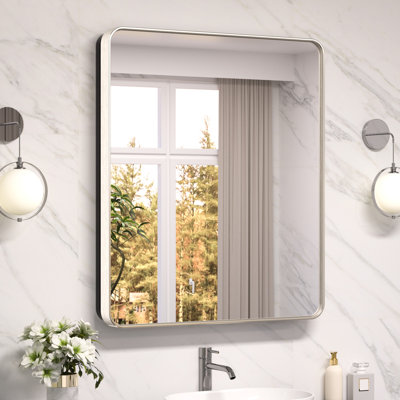 Gervon Rectangle Recessed or Surface Medicine Cabinet with Shelves and Mirror