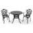 Akiesha Patio Dining Set with Round Table , Off-White Cushions Included-1354040568-1354040571