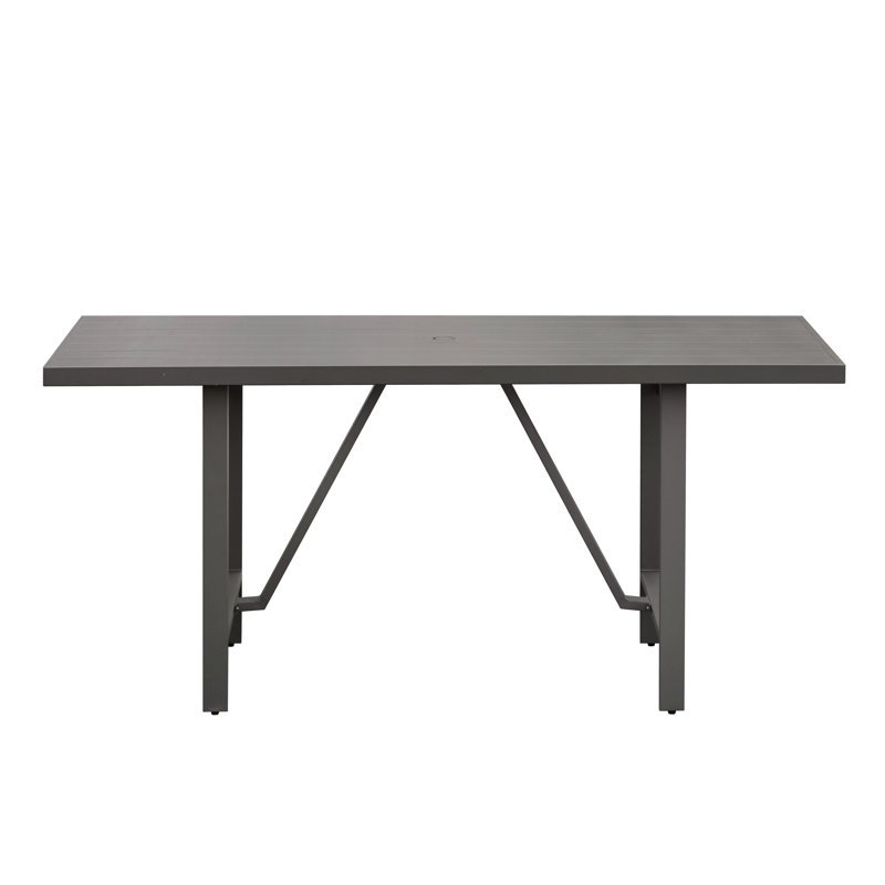 Table de comptoir d'extérieur en aluminium Aulander, moka