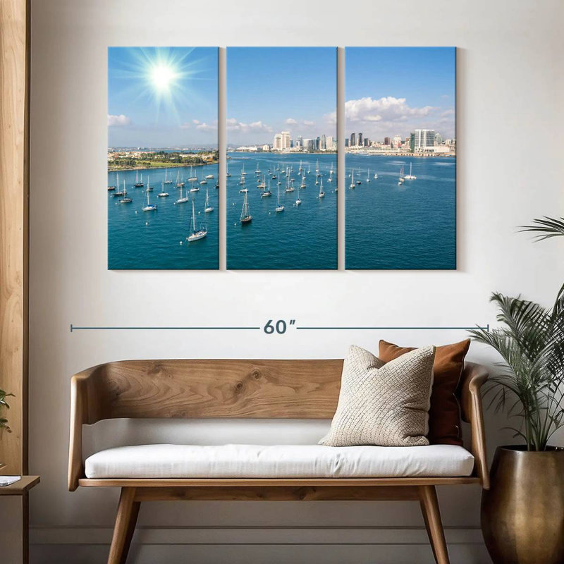 Mehar San Diego Waterfront Boats, 32" H x 50" W