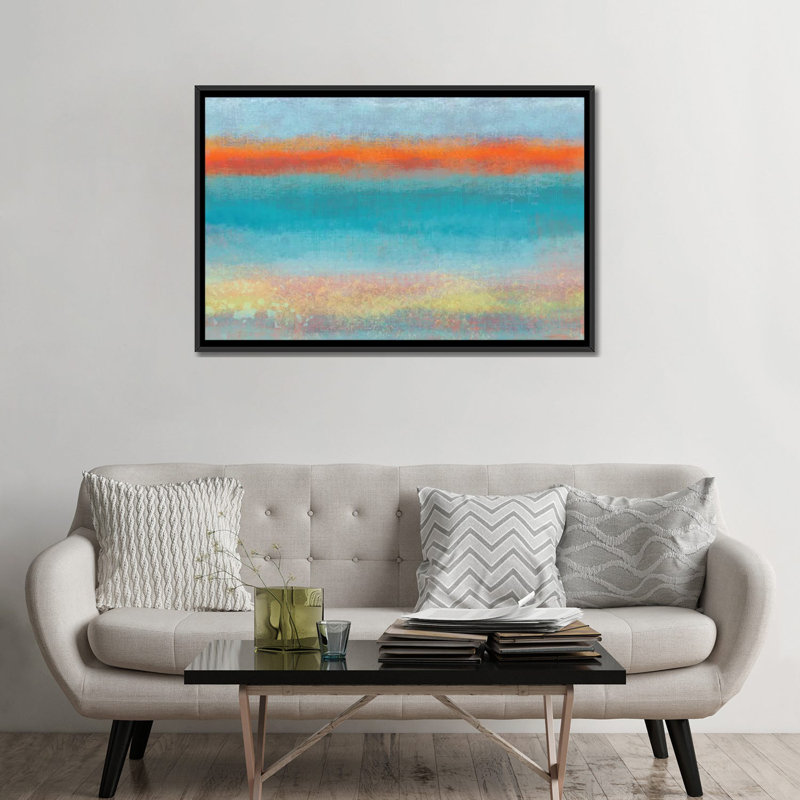 «Country Sky I» par Jan Weiss - Estampe numérique sur toile tendue avec châssis, Toile avec cadre noir, Pas de tapis