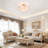 20" 6-Light Brushed Brass Double-Layer Clear Artistic Glass Unique / Statement Semi-Flush Mount For Living Room/Bedroom-1448330690