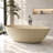65" x 30" Freestanding Solid Surface Stone Resin Soaking Bathtub with Granular Texture