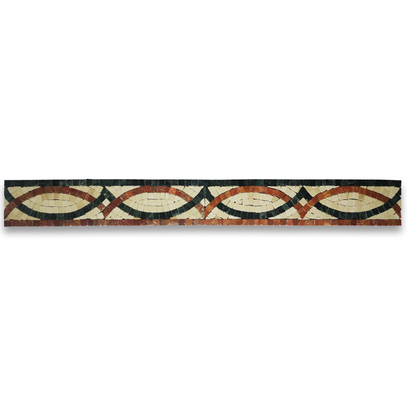 Carreau de mosaïque en marbre 2,8 po x 11,8 po Asterales