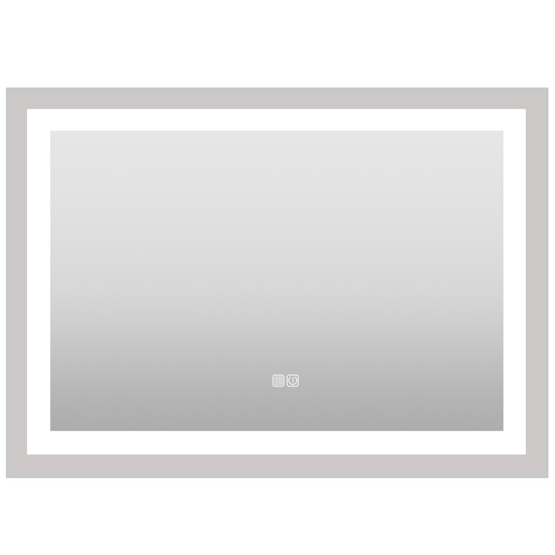 Amrhein Modern Frameless Lighted Makeup Mirror, 28" x 20"