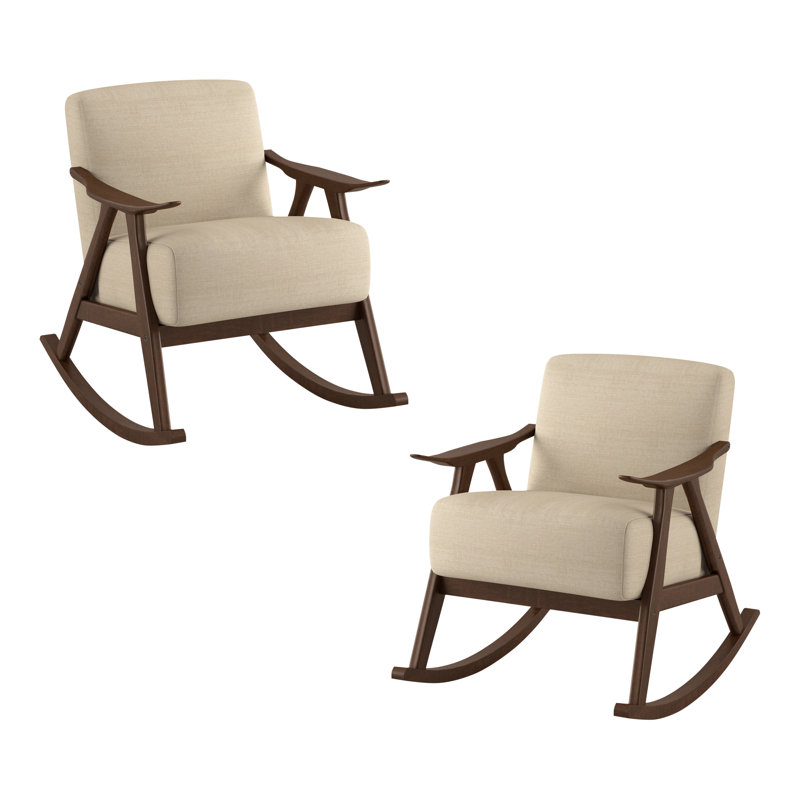 Chaise berçante Currelly, 100% polyester brun clair