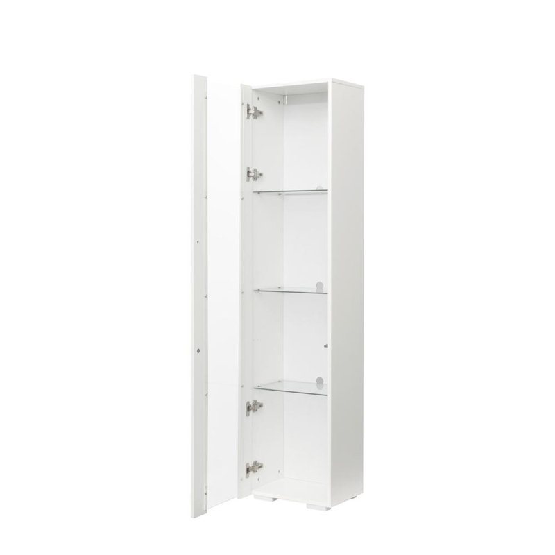 Side Mitsi With Aluminum Strip Lamp,With Large Storage Space, White