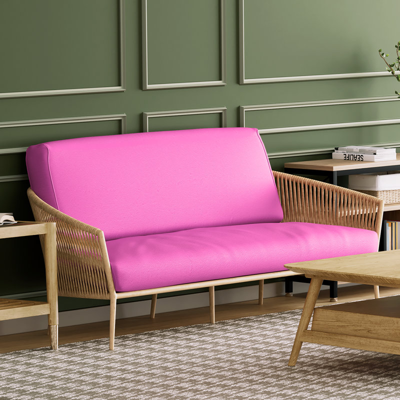 Housse pour canapé-lit réversible en tissu de polyester réversible avec fermeture à glissière 3 côtés, Simple, Cerisier