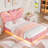 Butterfly Upholstered Floating Kid Bed With LED Light-1012252881-1011400254