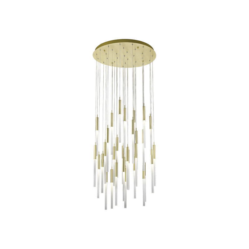 Luminaire suspendu en grappe à del 31 lumières main, Laiton brossé
