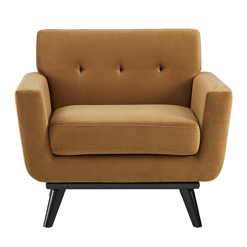 Fauteuil Engage, Velours cognac