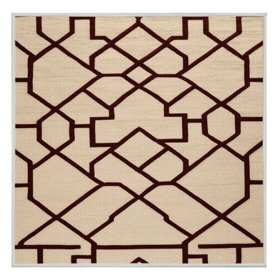 Machine Washable Trellis Beige Area Rug