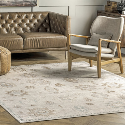 Tapis de couloir lavable à la machine Elverta Medallion