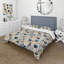 Ensemble de housse de couette à motif floral fougères bleues et blanches Tranquility IV-1419164855