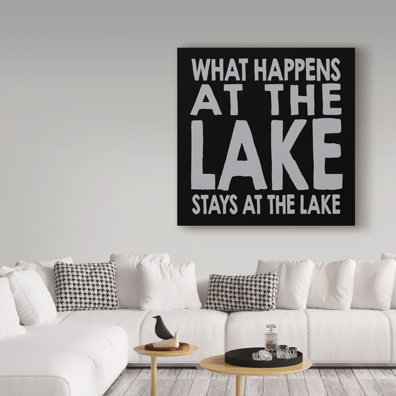 Keishawna «Happens Lake», art textuel sur toile tendue, H 14 po x l 14 po