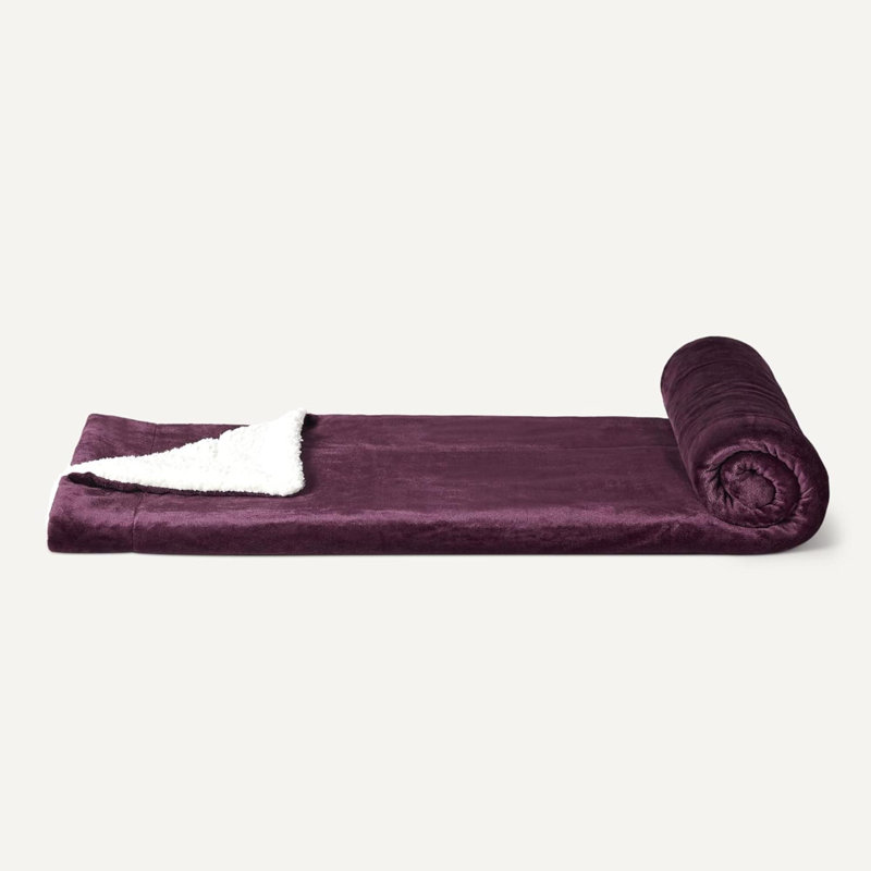 Jeté réversible en sherpa, Mauve