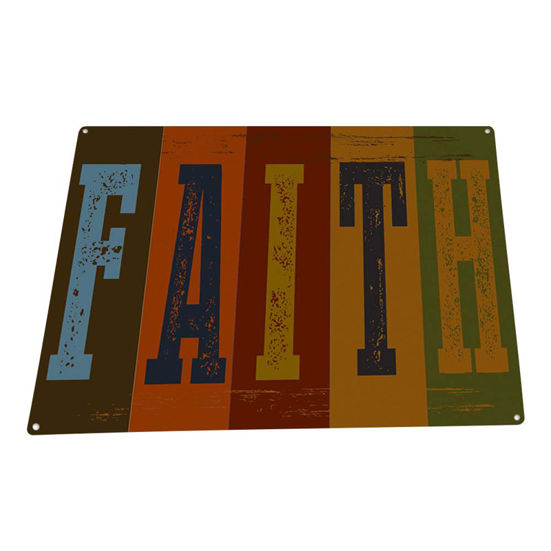 Rustic Faith Sign, 11.5" H x 15.5" W x 0.04" D