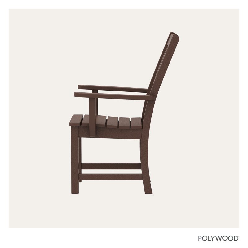 POLYWOOD Vineyard Dining Arm Chair, Mahogany