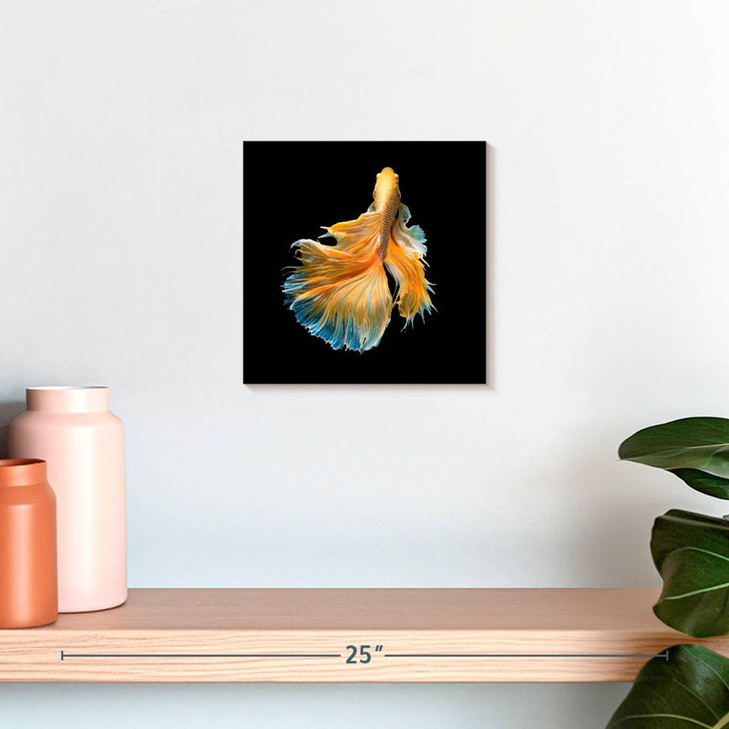 Brami poisson de chasse jaune grandiose, H 10 po x l 10 po
