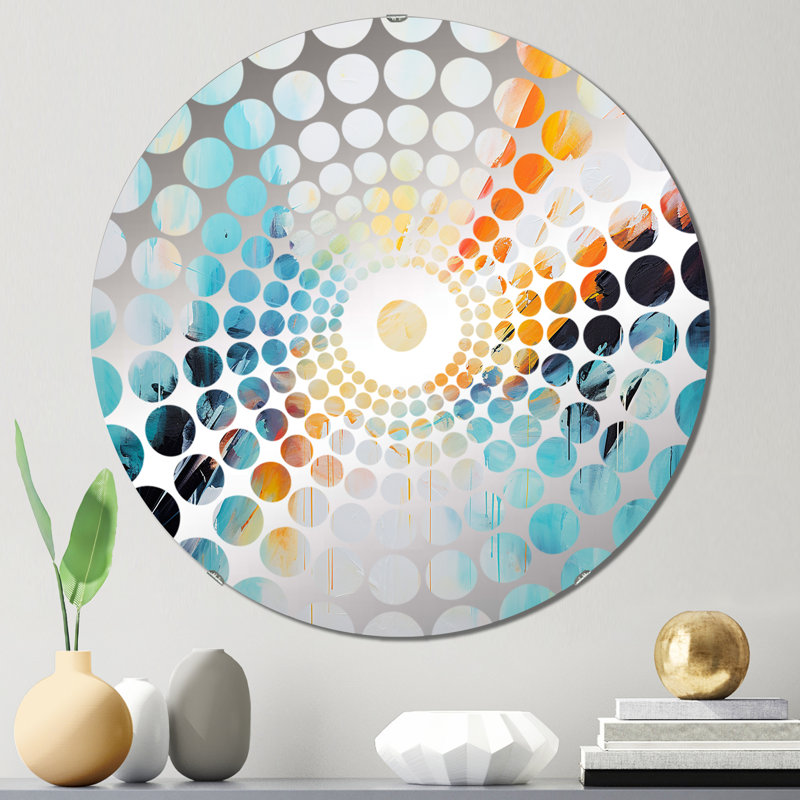 Alfredine - Miroir décoratif à cercles concentriques, 31,4 po x 31,4 po