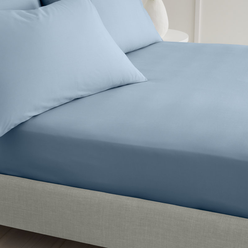 200 Thread Count 100% Cotton Extra Deep Fitted Sheet, Kingsize (5'), Blue