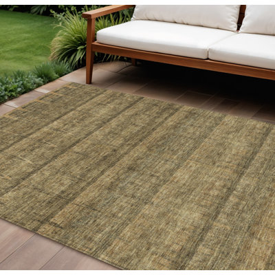 Tapis intérieur lavable rayé beige 9 pi x 12 pi