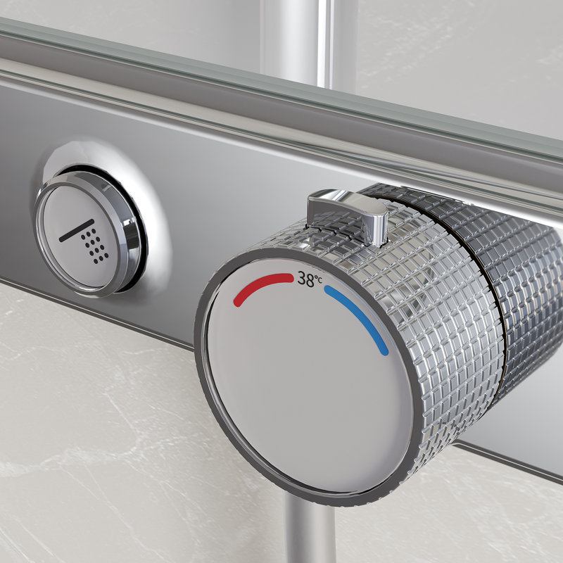 Chrome-plated Thermostatic Shower System with Child Lock