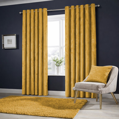 Winkel Heavy Velvet Eyelet Ready Made Thermal Drapes & Curtains