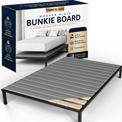 Audra Horizontal Mattress Support Wooden Bunkie Board/Slats with Cover