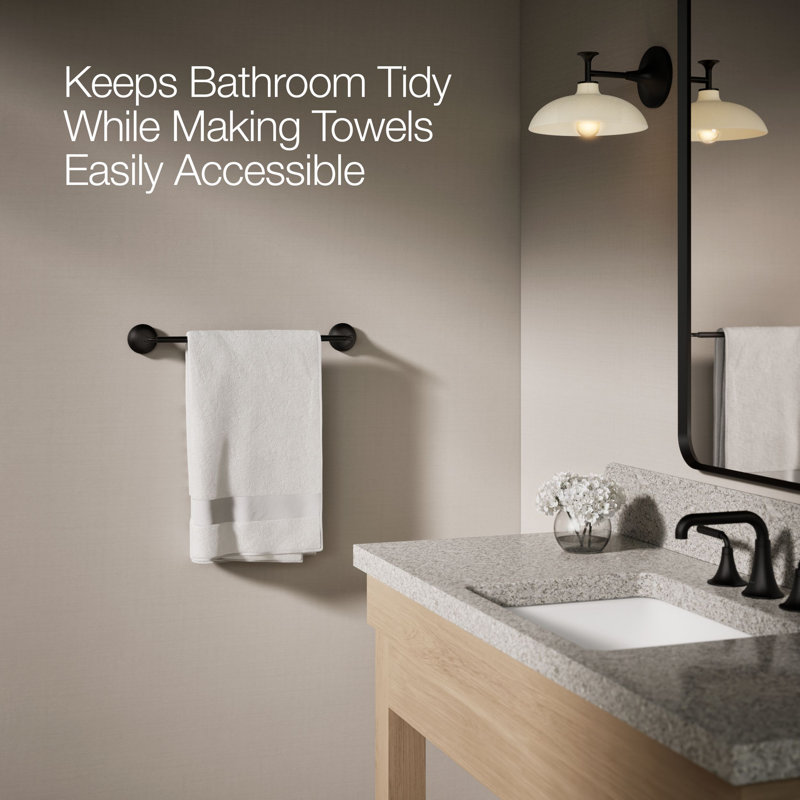 Tone Towel Bar, Matte Black, 18"W