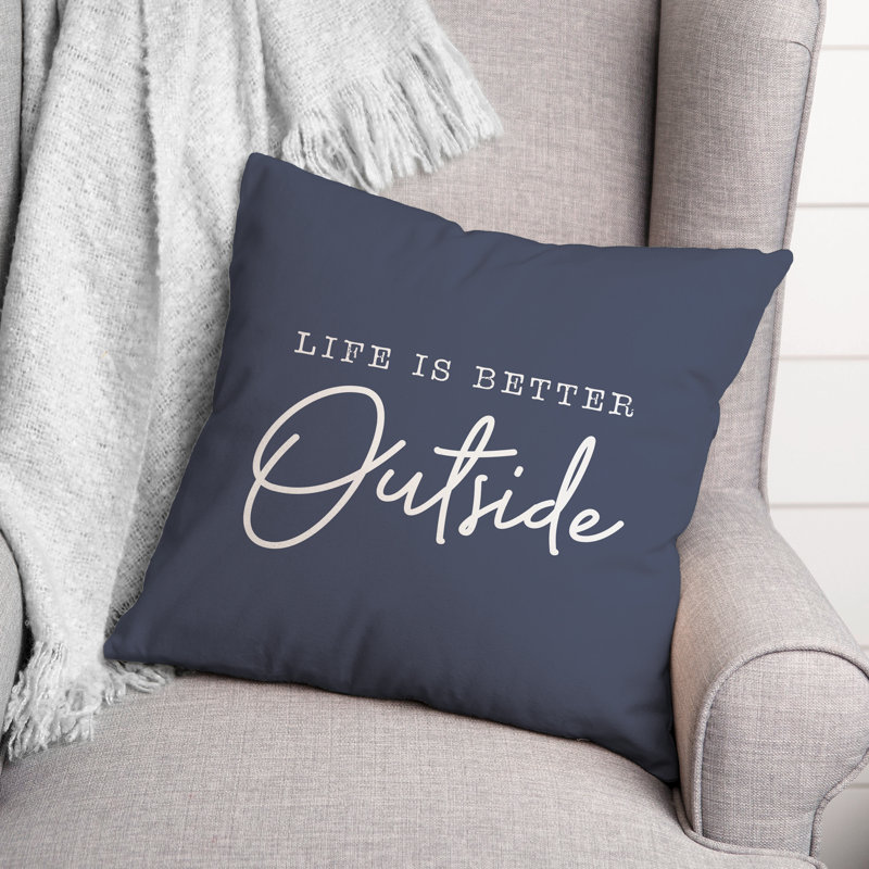 Outdoor Throw Pillow, Blue, 18" x 18"