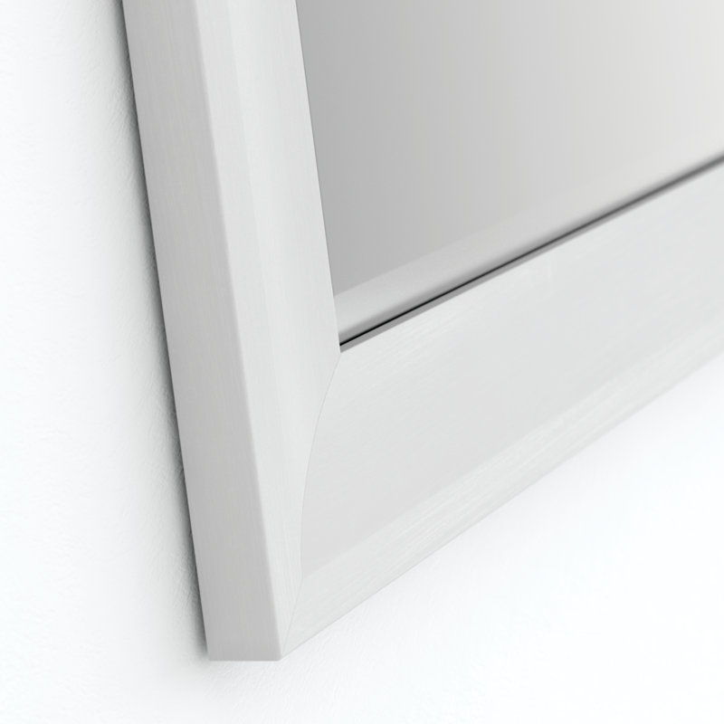 Deluxe Modern Beveled Bathroom/Vanity Mirror, 35.63" x 27.76", Dull White