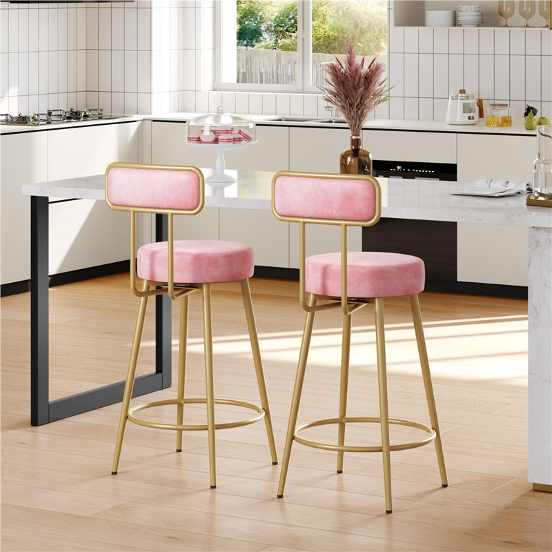 Tabouret de comptoir 26 po Lovette, Rose