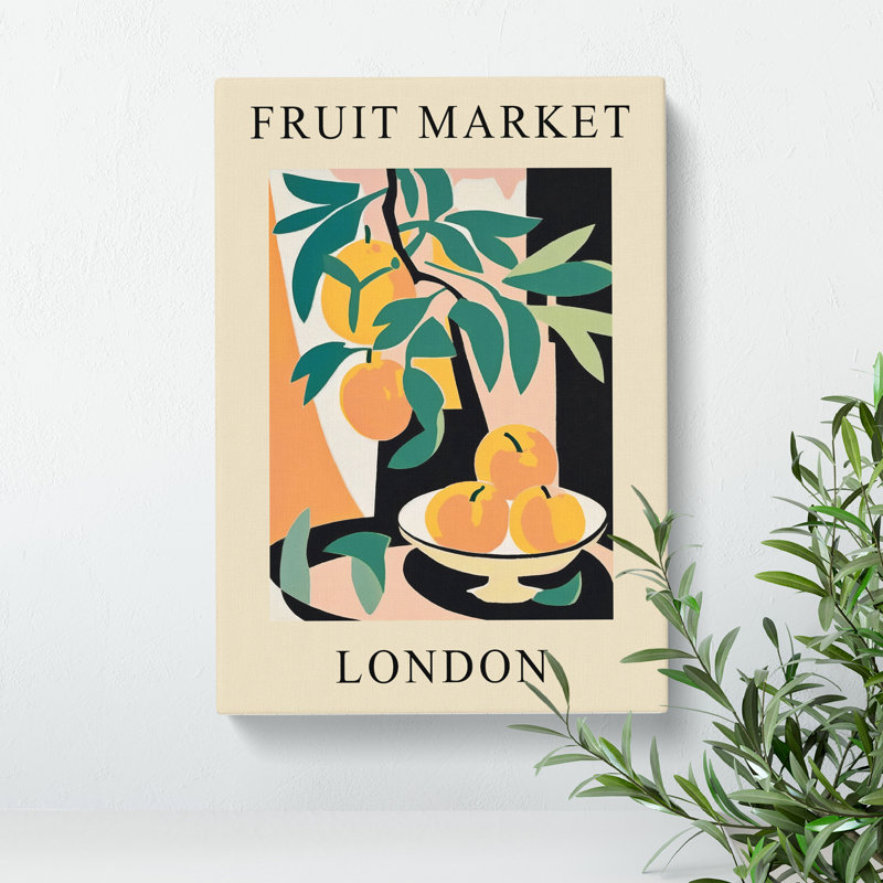 Peach London Fruit Market - Wrapped Canvas Print, 50cm H x 35cm W x 3cm D