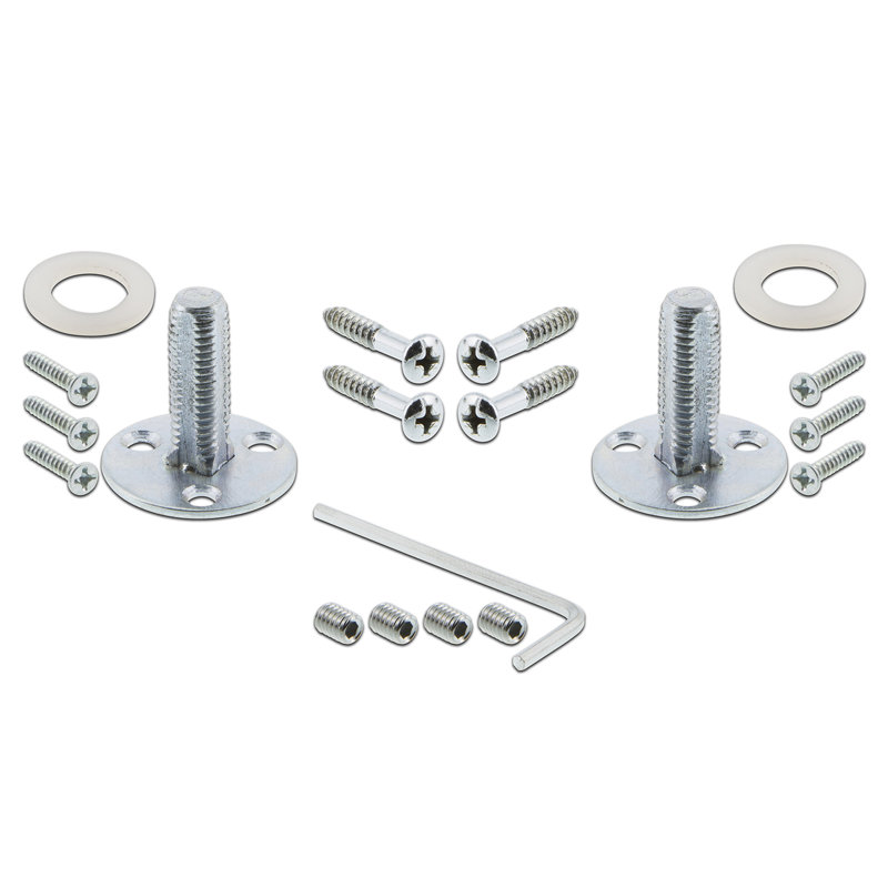 Assiette décorative avec trou de serrure décoratif et bouton de lait blanc Waldorf, Chrome brillant